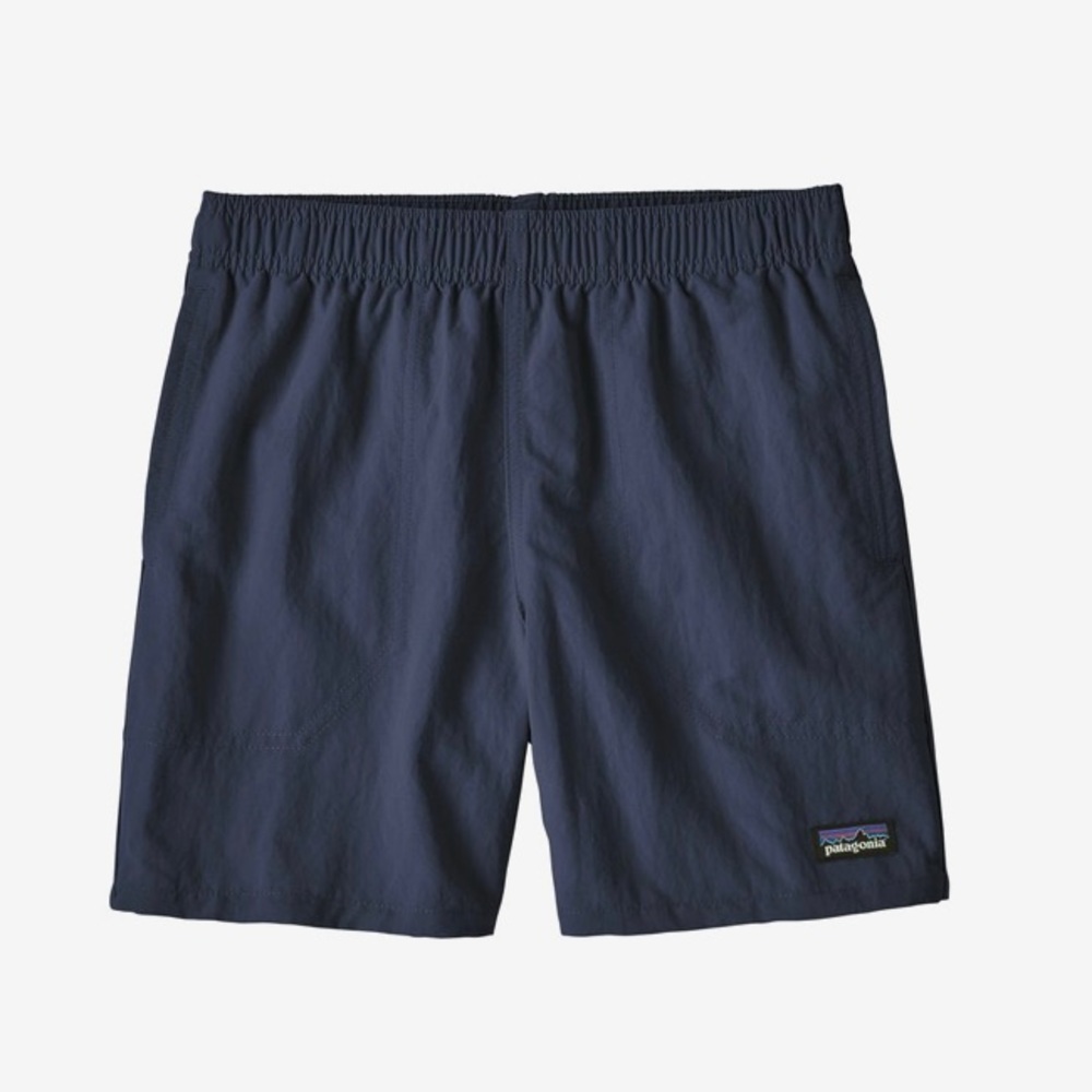 Boys navy Patagonia swim trunks